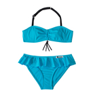 Kép 1/2 - Egyszínű kék csőtopos bikini