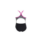 Kép 2/2 - Fekete- fehér-pink absztrakt mintás sportos egyrészes fürdőruha
