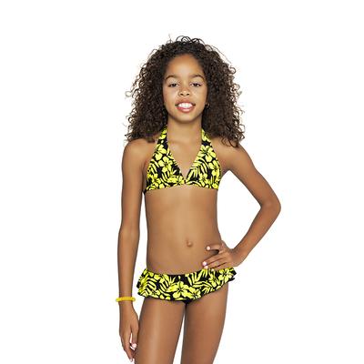Sárga Hawaii virágos bikini