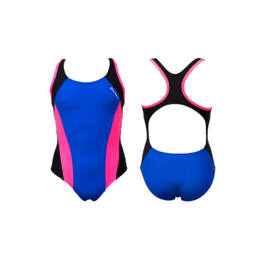 Kék lány úszódressz - pink oldalbetéttel